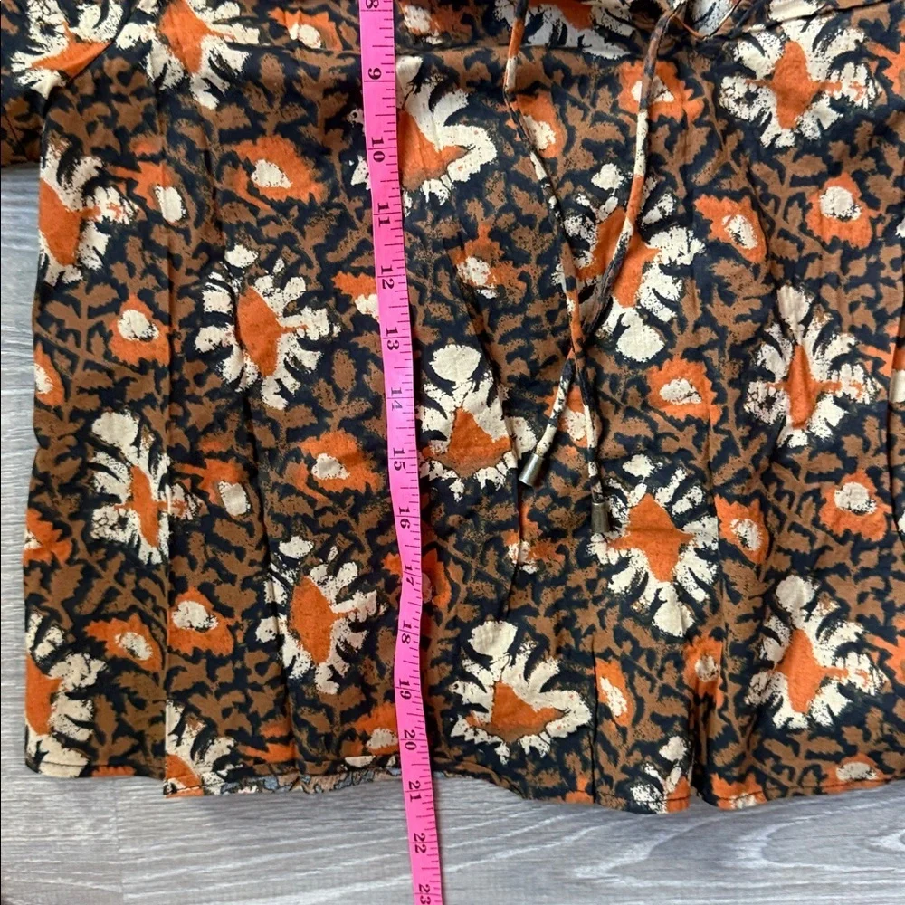 Free People Willow Print Puff Sleeve Blouse Small